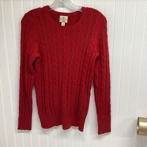 St.John's Bay Red Cable Knit Sweater Women's Size Medium Gift Christmas *G